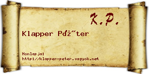 Klapper Péter névjegykártya