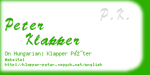 peter klapper business card